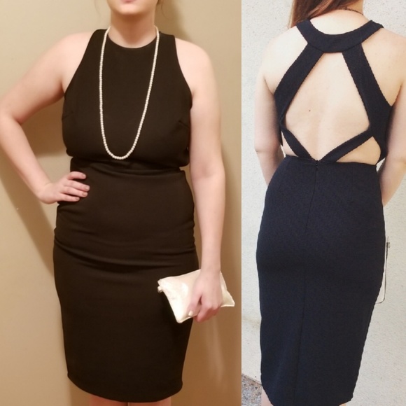 HOST PICK! 🎉 High neck Open Back Black Dress - Picture 3 of 6